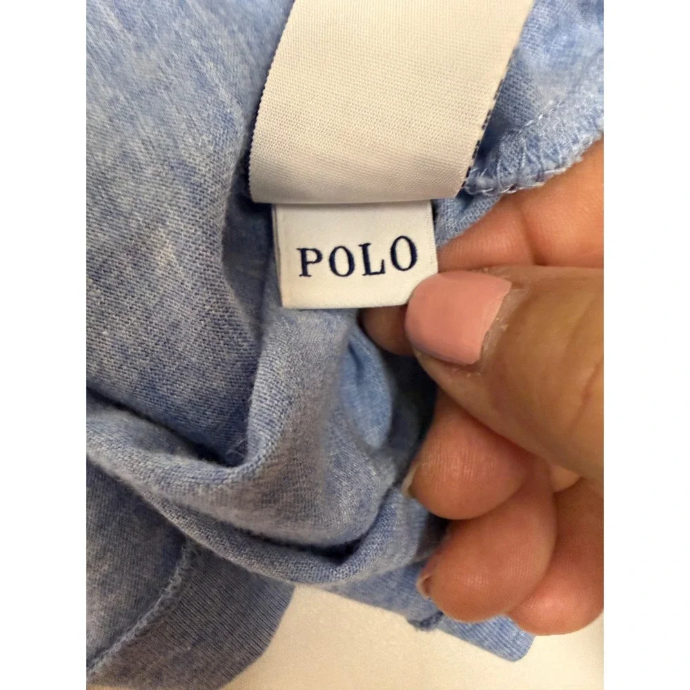 Polo Ralph Lauren Mens Large Blue Custom Fit‎ Cotton Short Sleeve Pony Logo Tee